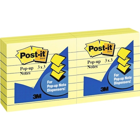 Post-It Note, Popup, 3X3, Lined, 6Pk MMMR335YW